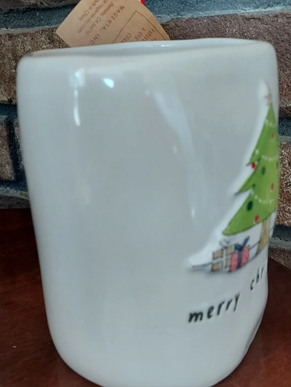 Rae Dunn Holiday Mug Merry Christmas Tree Presents Large New